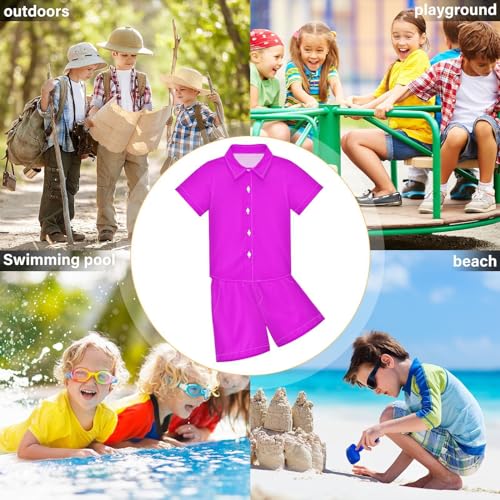 Image of 3T Toddler Boy Shorts Set Black Hawaiian Button Down Shirts Summer Outfits for Little Boy