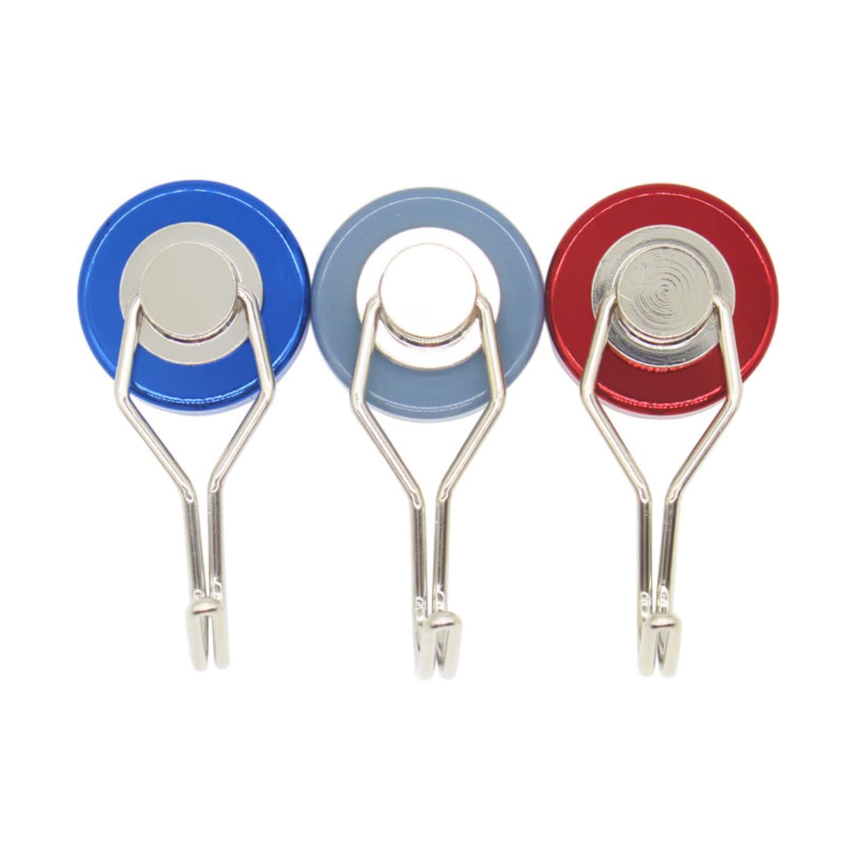 Colorful Magnets Hooks Heavy Duty with Carabiner 48lbs Strong Magnets Great Hanging for Refrigerator Cruise Cabin Grill Wreath Kitchen Office 3Pack (A)