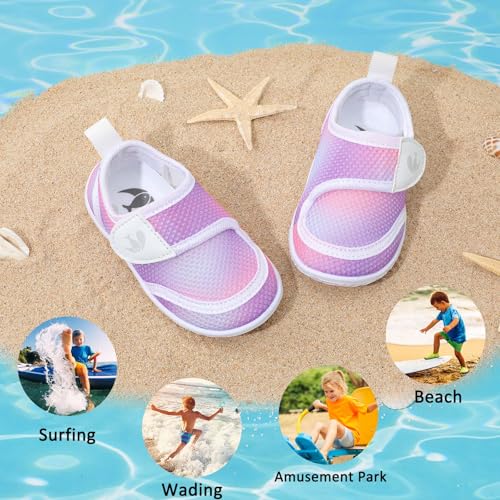 Image of FEETCITY Toddler Water Shoes Boys Girls Swim Shoes Quick Dry Kids Aqua Socks Barefoot for Beach Swimming Pool