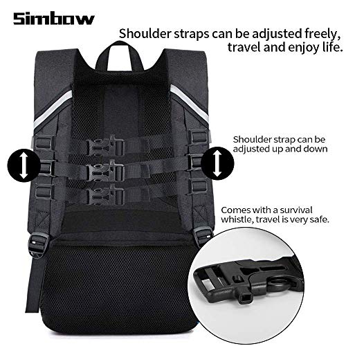 Skateboard-Backpack-Simbow-Laptop-Backpack-Rucksack-with-USB-Charging-Port-Anti-Theft-Lock-Water-Resistant-Fits-up-to-156-17-Inch-Laptop-for-College-School-Business-Travel-Men-Boy-2020-New-Black