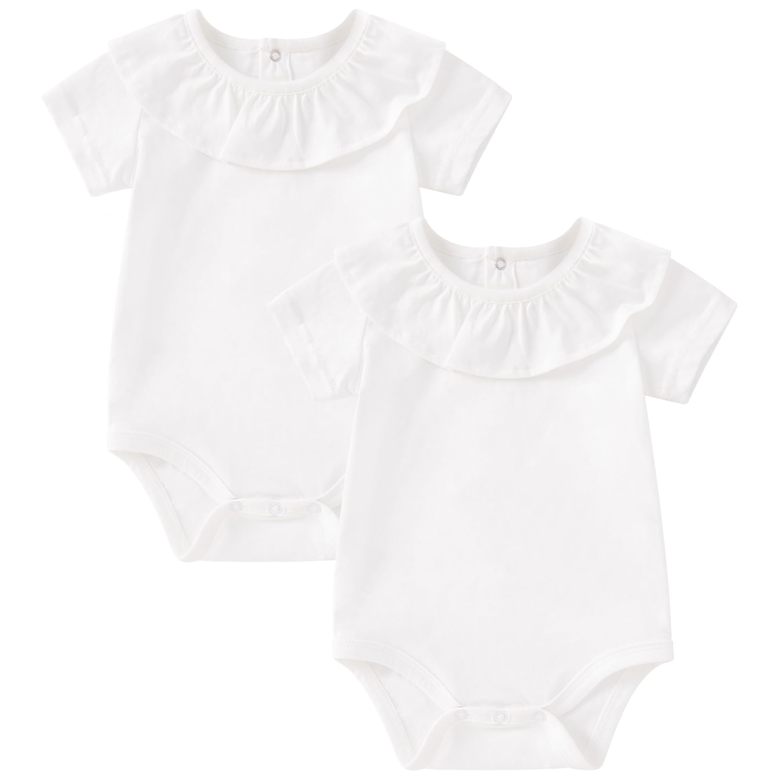 pureborn Baby Girls Boys 2-Pack Bodysuit One-Piece Romper 0-24 Months