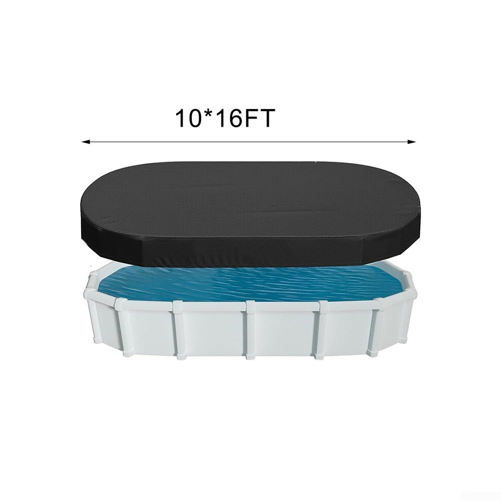 Cubierta rectangular de alberca sobre el suelo para piscinas ovaladas, 420D, protector solar resistente contra el polvo con kit de accesorios, protectores resistentes a la intemperie para piscinas de