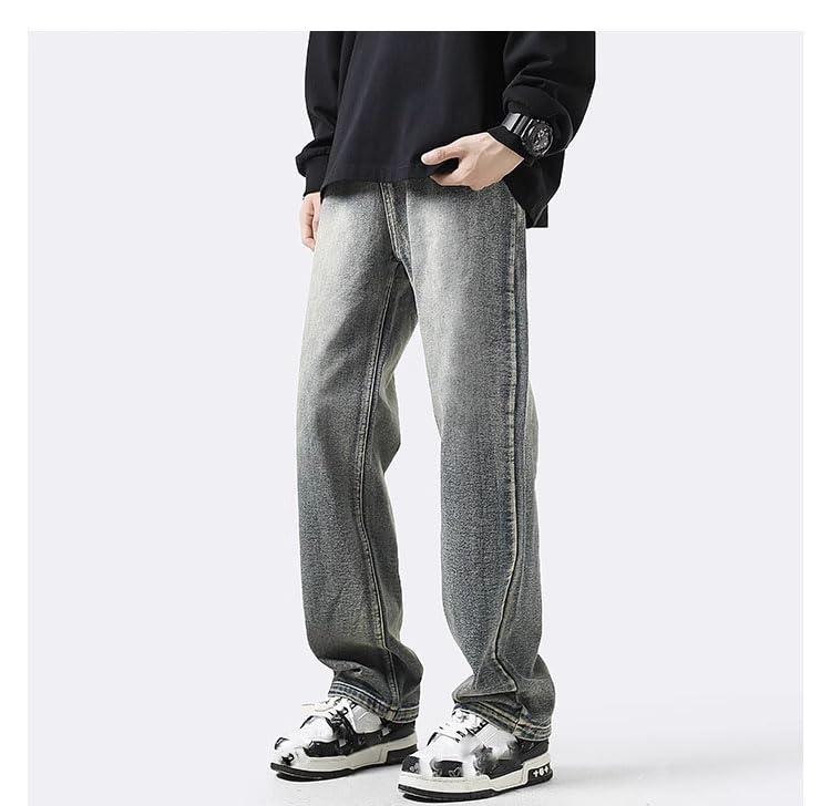 Men's American Vintage Jeans Spring Autumn Loose Straight Casual Long Pants3