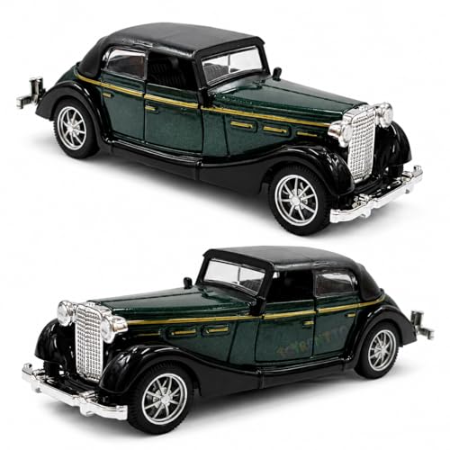 Image of 1:36 Scale Vintage Die Cast Car Model Pull Back Action Open Door Metal Toy Classic Retro Sedan Collectible Vehicle for Kids Adults Display Decor Birthday Gift
