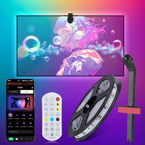 Diyife Tira LED TV, [Sensores AR 4M] Luces LED TV Retroiluminación, RGB Luces LED Habitación, Control de App/Buletooth/Control Remoto, para TV de 50 a 60 Pulgadas, Cine En Casa, Fiestas, Salón