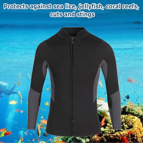 Chaqueta de buceo 3mm para hombre y mujer, manga larga con cremallera frontal, traje térmico para protección contra frío, sol y medusas miniatura 2
