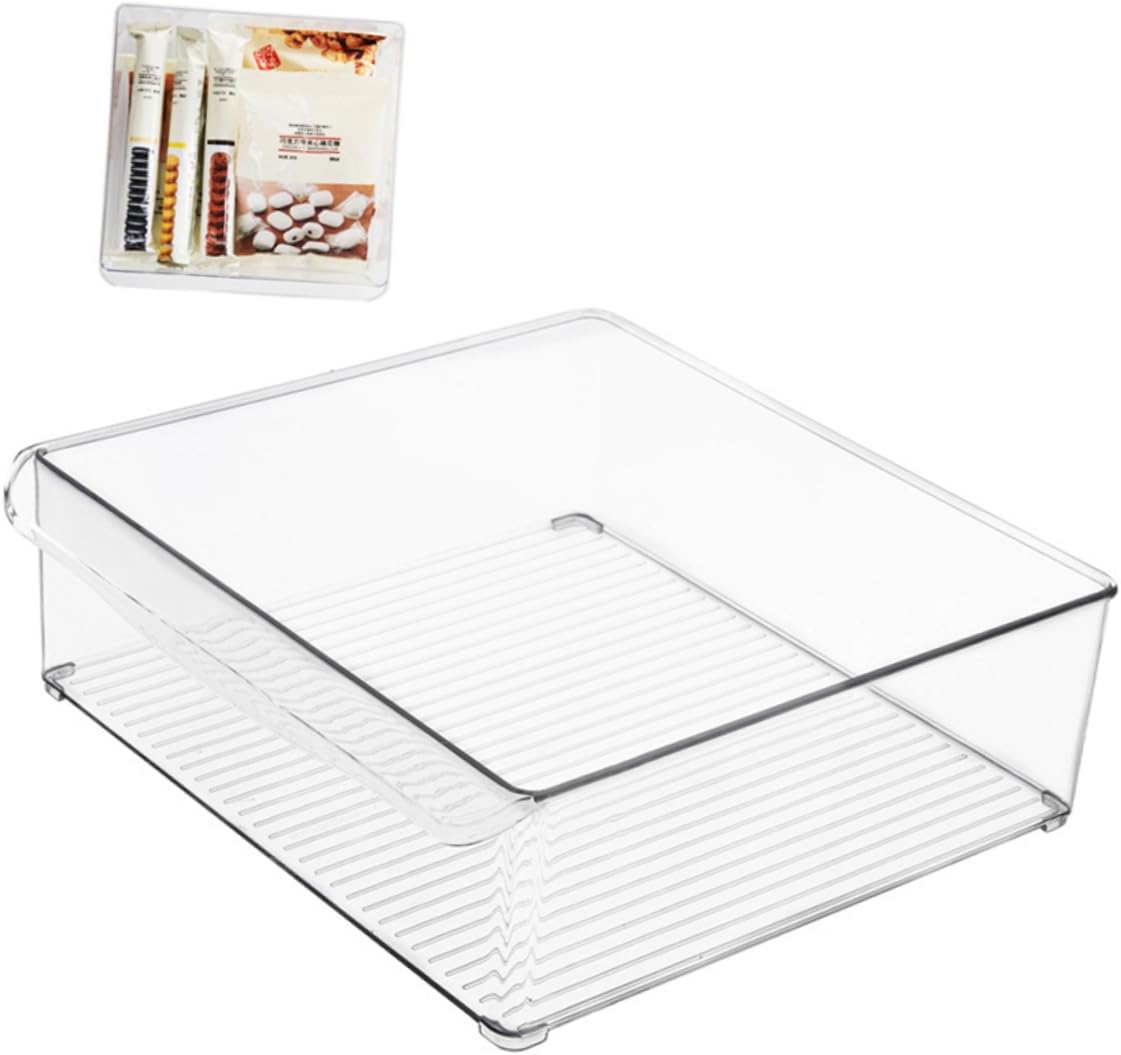 Food Storage Box Stackable Plastic Kitchen Organizer for Refrigerator Preservation Crisper for Fruits and Meals Easy Access and Slip Design