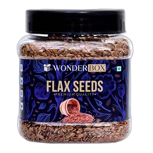 Image of WonderBox Organic Unroasted &Raw FlaxSeeds For Eating (400g) | Omega-3 for Hair Growth | Rich in Fiber For Weight Management | Alsi Seeds | Diet Snack | Raw flax seeds
