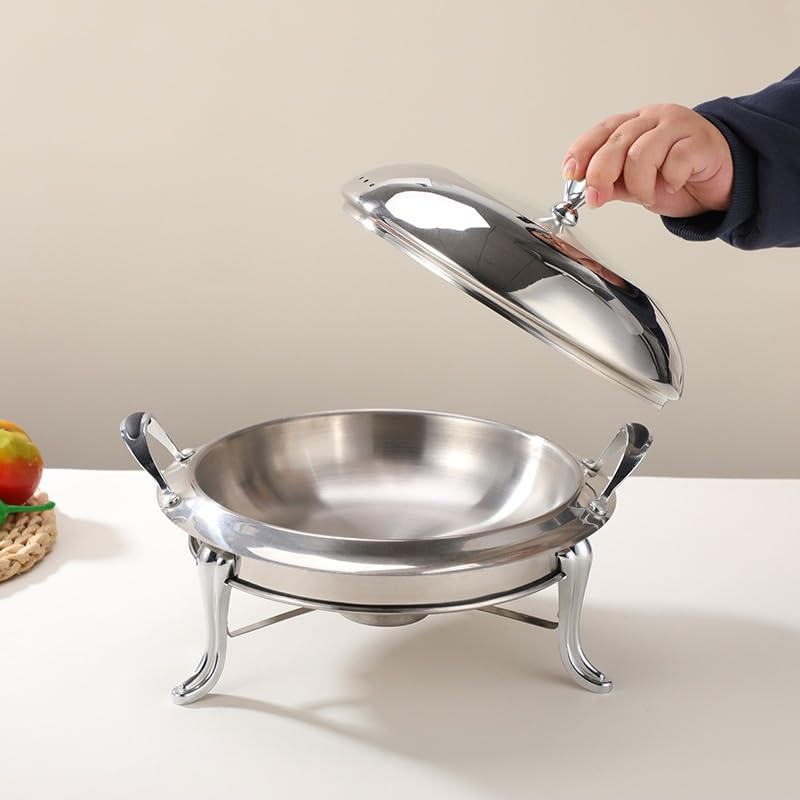 Scaldavivande Rotondo in Acciaio Inossidabile Chafer Roll Top
