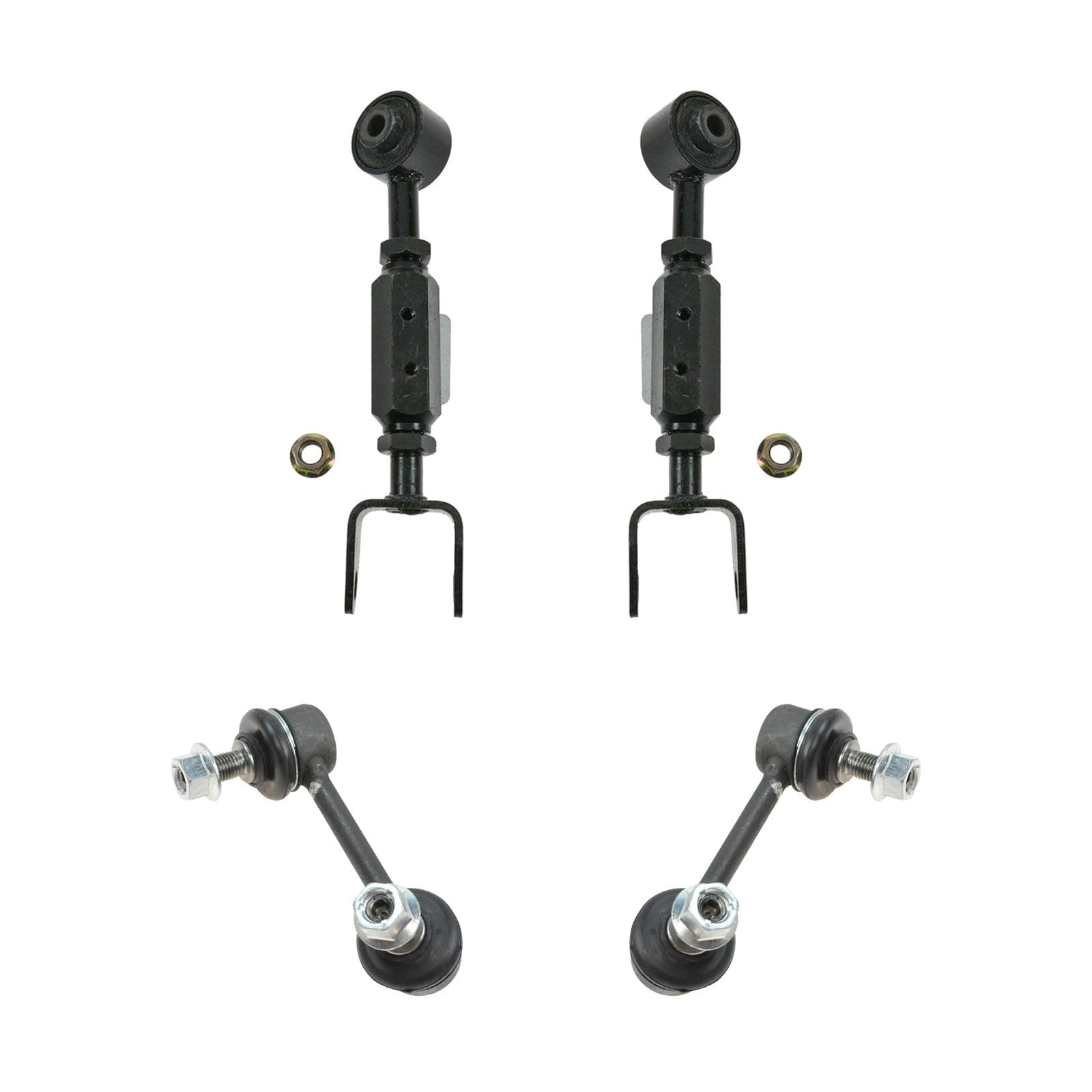 TRQ 4 Piece Suspension Kit Rear Upper Control Arms Sway Bar Links for Honda Element