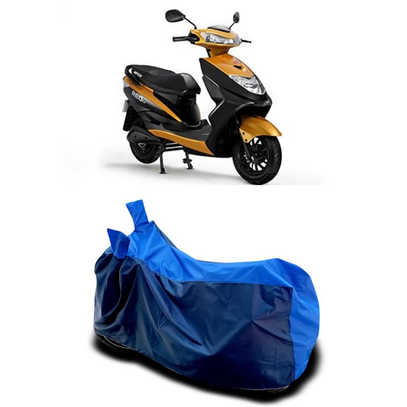Image of DUFFEL-Two Wheeler Bike Body Cover Compatible for Ampere REO Heat Protectio /UV-Rays /Birds Dropping /DustProof /Waterproof All Variants [Nevay Blue]