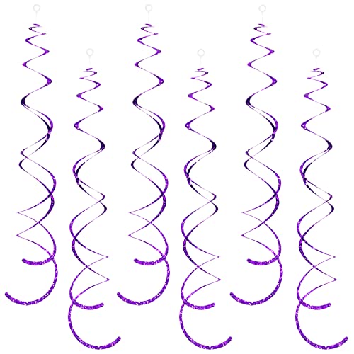Image of 30 Pieces Purple Hanging Swirls Whirls Party Decoration Streamers Photo Booth Background for Birthday Valentine Wedding Bridal Shower Bachelorette Anniversary Engagement Party Supplies