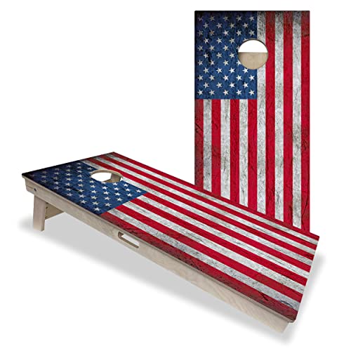 USA Flag Cornhole Board Set - ACE Pro Bag Manufacturer - Made of Baltic Birch, Includes Handles, Made in USA, Professional Tournament Style, ACE Pro Player Approved