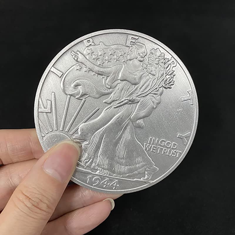 MOMOMAGE Jumbo Walking Liberty Half Dollar (7.3cm) Magic Tricks Coin Appearing Magic for Magicians Close up Street Illusions Props Accessories
