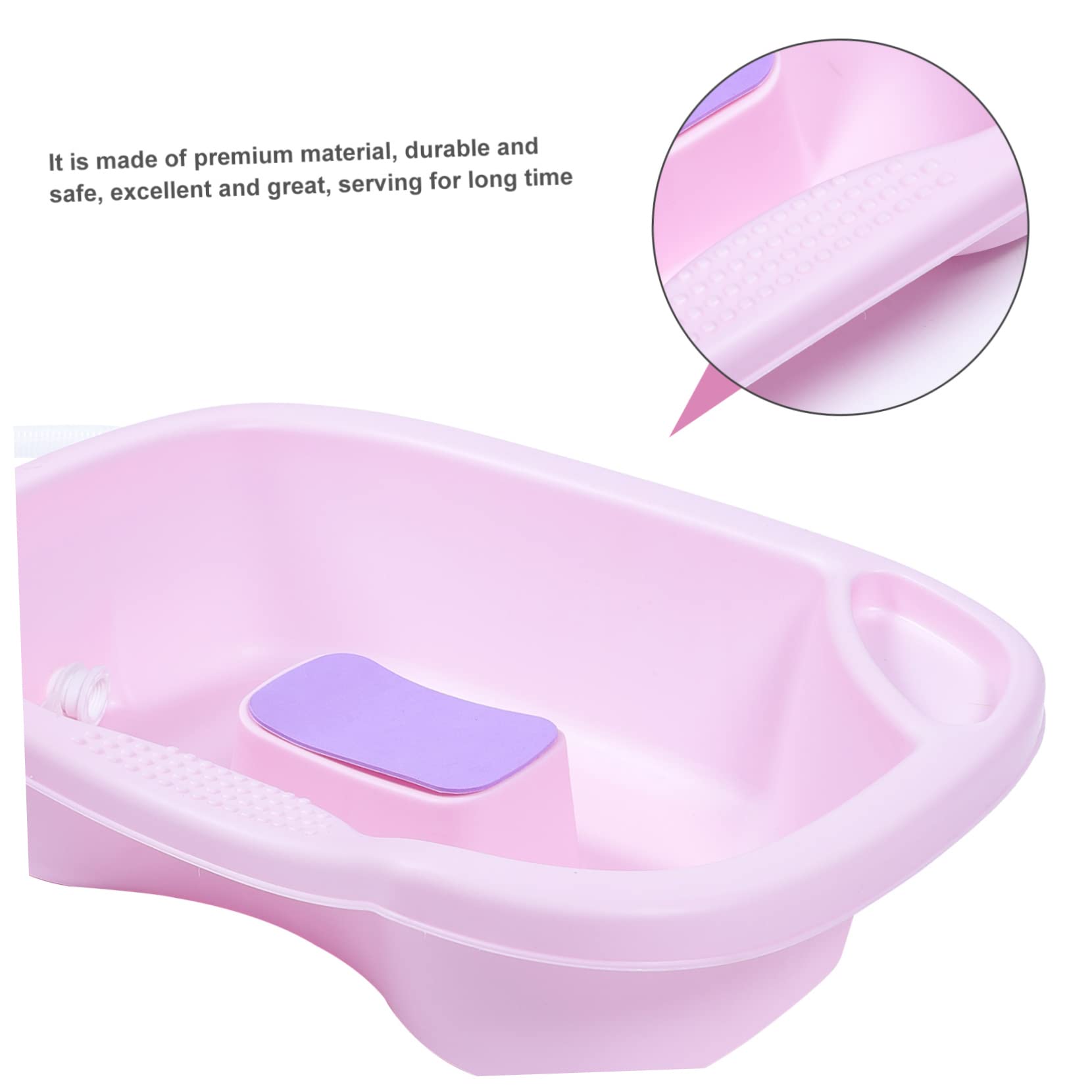 Lavatesta Portatile in Plastica Pp per Anziani e Donne Incinte, Bacinella Shampoo da Letto Supporto per Capo, Collo e Spalle, Comoda per Pazienti Allettati