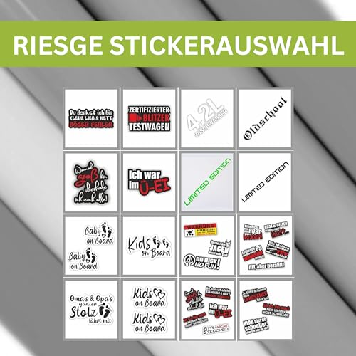 Folien-Zentrum - Limited Edition Neon Grün 20 x 1,5 cm - hochwertiger Aufkleber Auto Tuning - OEM & JDM Auto Sticker - Lustige Aufkleber für Auto - Stickerbomb - Autoaufkleber - Made in Germany