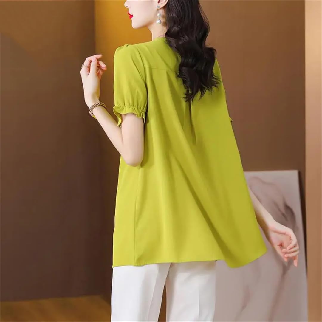Camicia da ufficio allentata da donna casual retrò top camicette