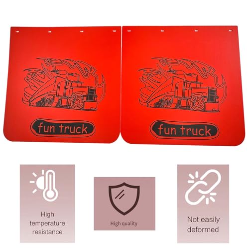 Image of BST BSSP 2PCS 24 inchx24 inch Red Straight Heavy Duty Polymer Mud Flaps, Universal Splash Mud Guard Mudflap for Semi Trucks Tractor Trailer