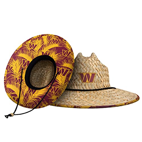 Image of NFL Team Logo Americana Floral Lifeguard Beach Straw Sun Hat