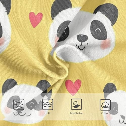 Wusikd Cute Panda Faces Girls' Underwear Cotton Hearts Girls Briefs Soft Toddler Underwear 2T3