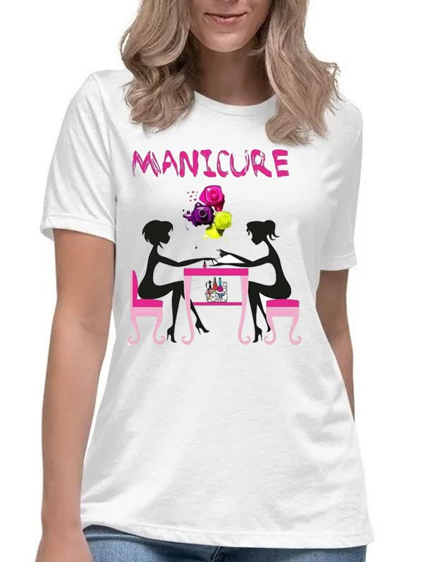 Camiseta feminina manicure camisa profiss&atilde;o beleza sal&atilde;o Cor:Branco;Tamanho:P
