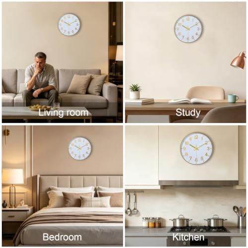 Image of Wall Clocks Battery Operated, 14Inch Silent Wall Clock for Home