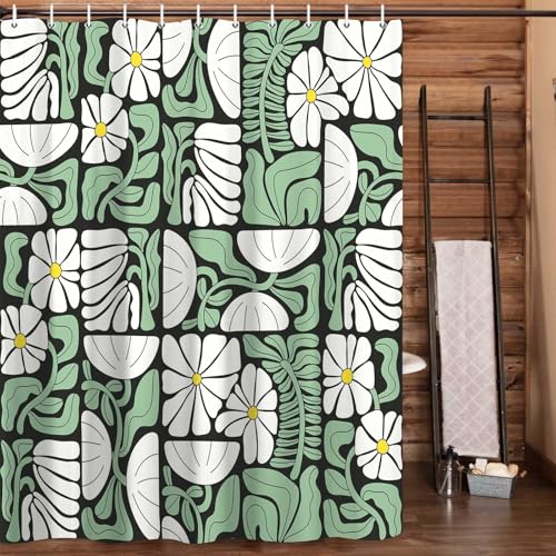 Deecabin Boho Abstract Colorful Floral Shower Curtain thumb #2