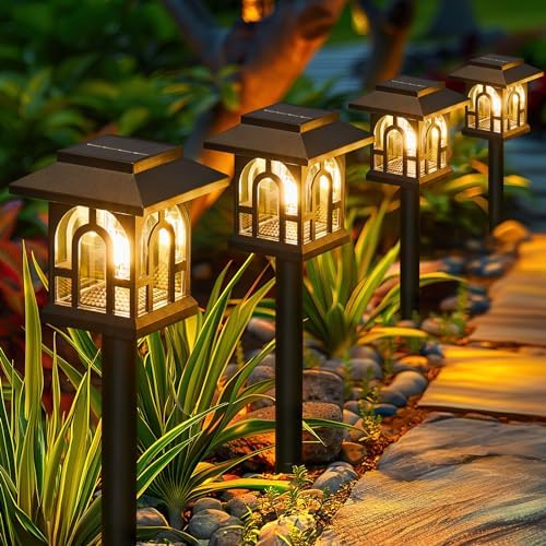 BUCASA FXDC Solar Garden Lights Outdoor 6 Pack TPL011 BUCASA FXDC Solar Garden Lights Outdoor 6 Pack TPL011