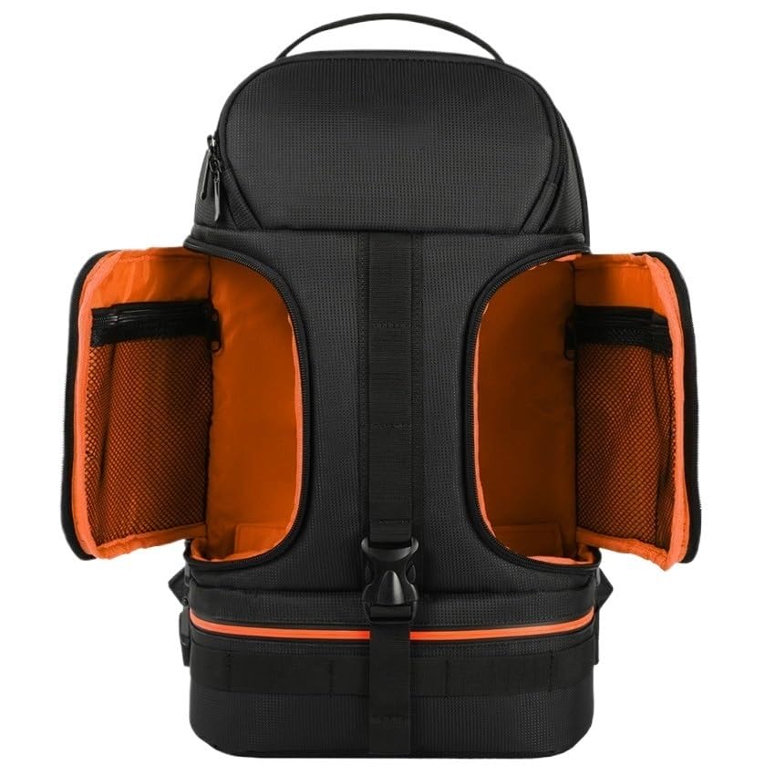 Borsa Reflex Zaino for fotocamera impermeabile con strisce riflettenti, antiurto, morbido e imbottito, treppiede, borsa fotografica(Orange)