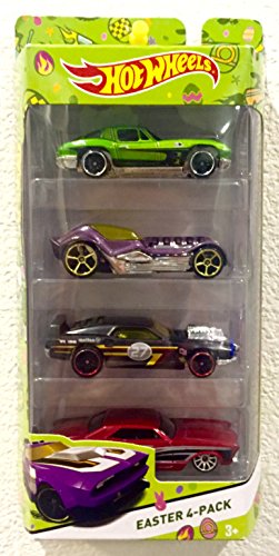2015 Hot Wheels Easter 4-Pack Target Exclusive 1979 Corvette Stingray (Green), Dieselboy (Purple), Rivited (Black Matte), Chevy Impala (MF Red) Georgia 
