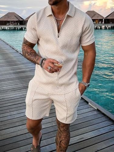 Mens Short Sets 2 Piece Outfits Polo Shirt Fashion Summer Tracksuits Casual Set Short Sleeve and Shorts Set for Men2
