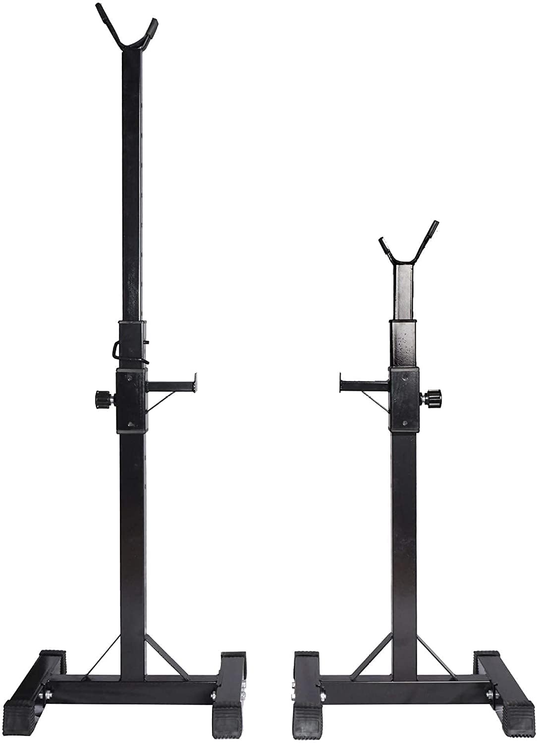 Supporto Squat Rack Regolabile 200 kg | Cavalletti per Bilanciere Altezza e Larghezza Regolabili per Home Gym e Panca