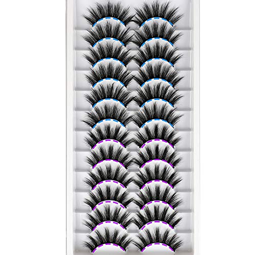 Ruairie False Eyelashes, Fluffy Natural 3D Fake Eyelashes 12 Pairs 2 Styles False Lashes Pack Wholesale