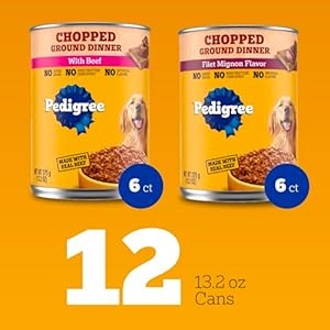 Pedigree chopped ground dinner wet dog food filet mignon beef variety pack 132 oz cans 12 count pack of 1  urban country home decor