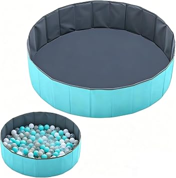 Ball Pit, 100cm Foldable Ball Pit for Dogs, Dog Ball Pit, Portable Ballpit, Waterproof Ocean Ball Pit Pool for Indoor Outdoor 100cm, Blue