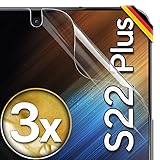 UTECTION 3X Schutzfolie für Samsung Galaxy S22+ / Plus - Fingerabdruck kompatibel - Premium Folie KEIN Glas - Hüllenfreundlich - Anti Kratzer Displayschutzfolie Ultra Clear - Schutz Displayfolie