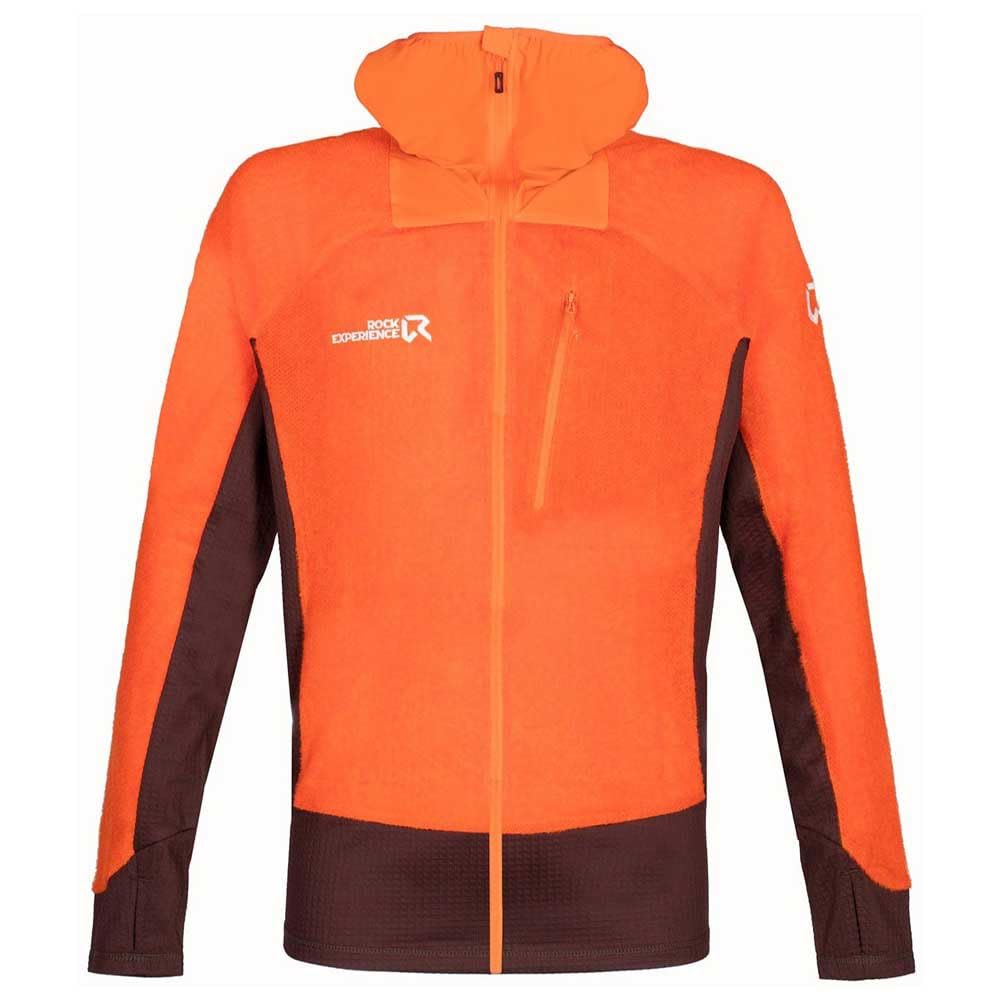 ROCK EXPERIENCE REMC02211 PINNACLE HOODIE FZ Jacket Men 0630 FLAME+0413 BITTER CHOCOLATE L