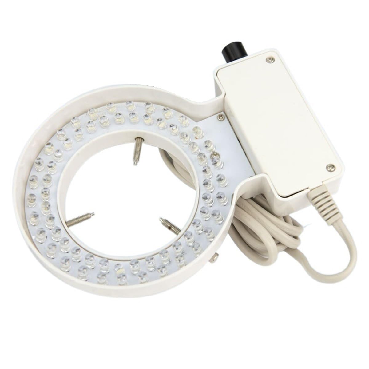 Microscope 70mm Inner Diameter Microscope White Ring Light with 64 Pcs LED Adapter