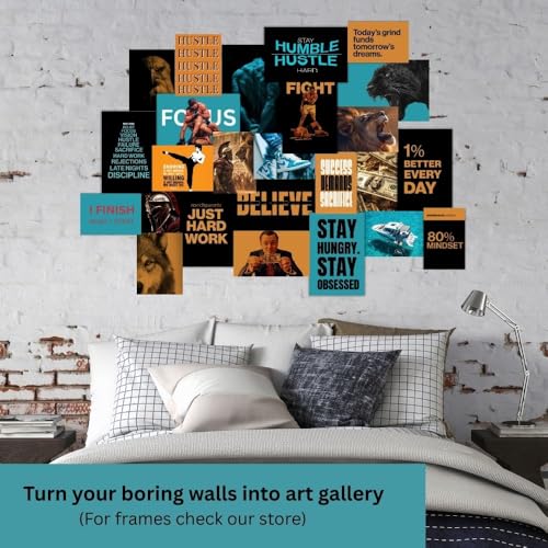 Image of Good Hope Hustler's Vision Board Wall Collage Posters Set of 24 Pcs without Frame 10 A4 Size 8x10 & 14 A5 size Prints for Money Motivation For Room Wall