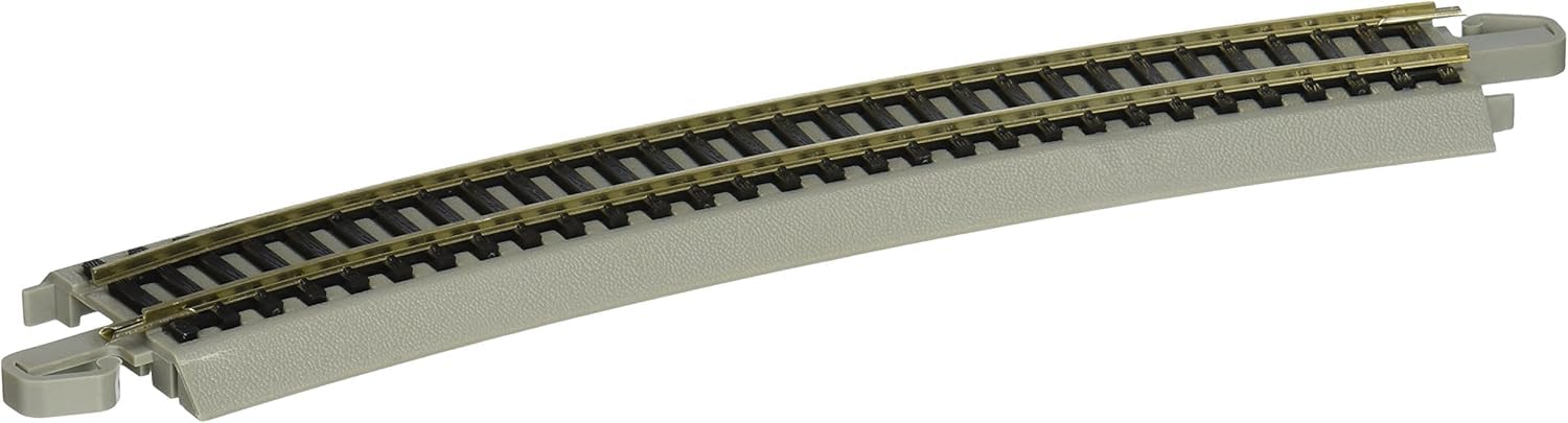Bachmann 44583 Snap-Fit E-Z 22 Radius Curved Track-Bulk (50 pcs) -Nickel Silver Rail with Gray Roadbed-HO Scale