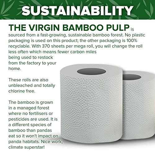 WorldFront Naturals Unbleached 100 Natural Bamboo Toilet Paper 24 Mega