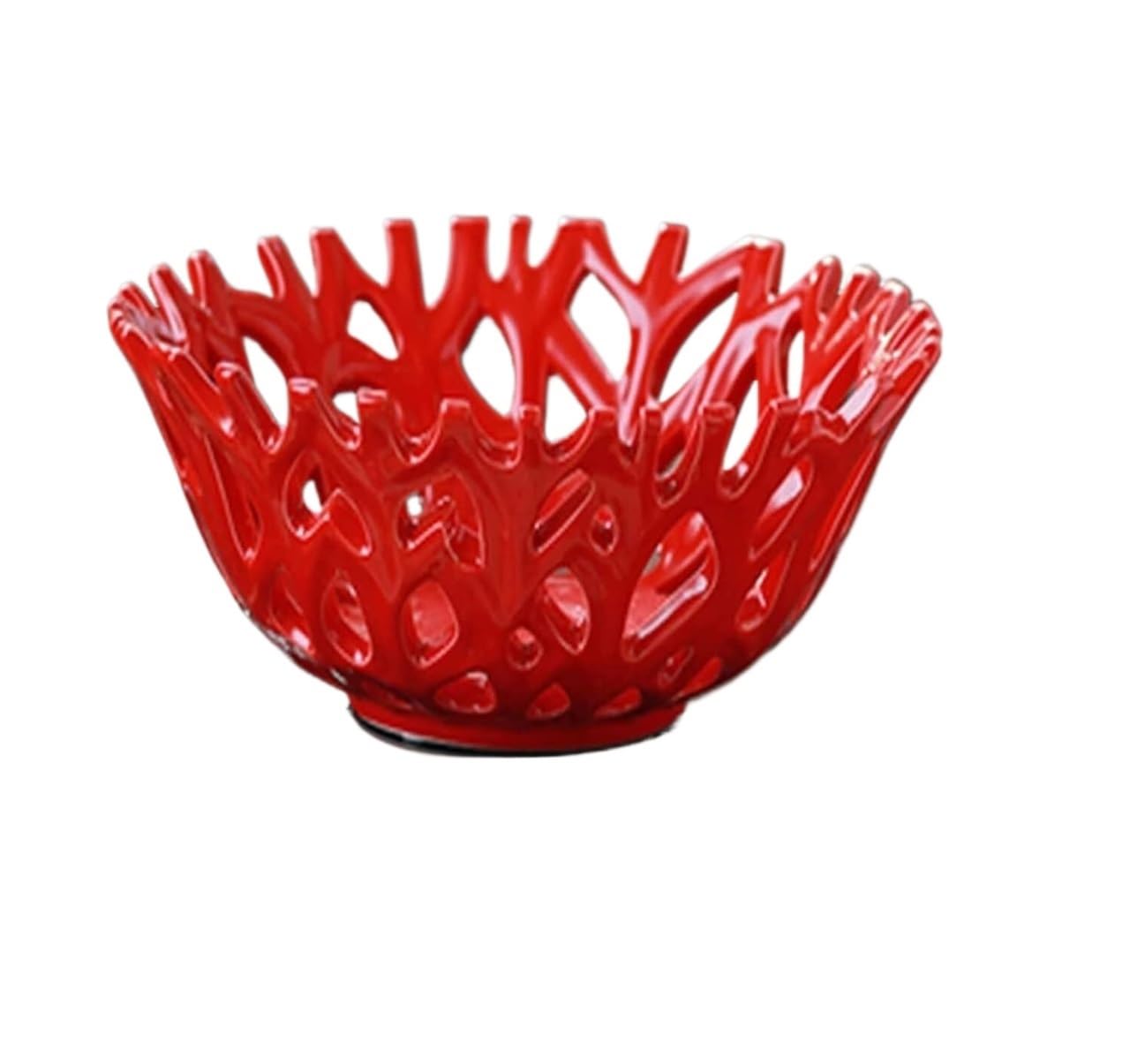 LKLNKVL Fresh Fruit Platter, European Fruit Vegetables Basket Bowl Display,Pastoral Ceramic Plate Decoration/(Green)