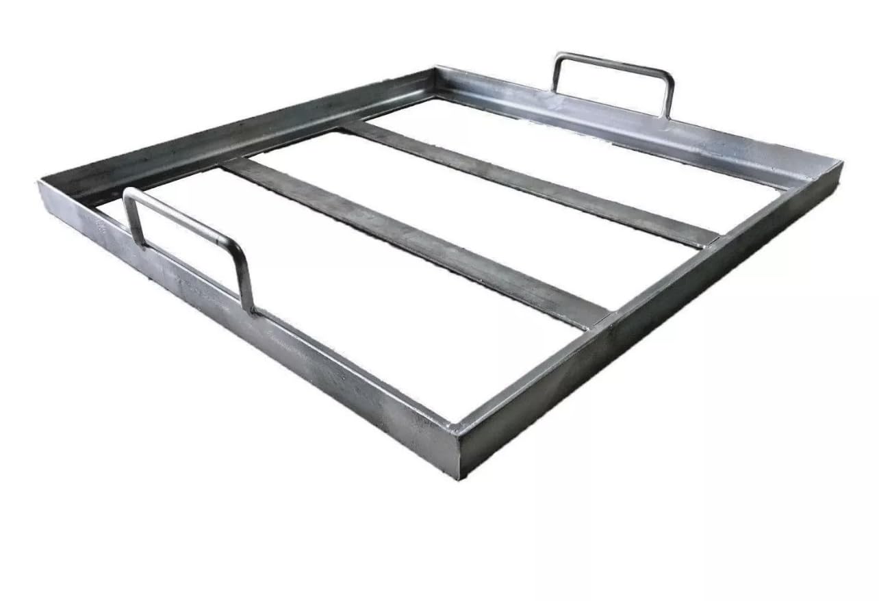 Telaio in Acciaio Zincato per Pietra Lavica, Supporto con Manici, 3 cm di Spessore (65x65)