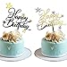 XINGXINLIAN Topper Happy Birthday, dekoracje na tort, akryl Happy Birthday Decoration Ciasto dla dzieci i dorosłych (złoty, czarny)