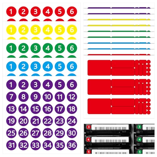 Fullhawl 15 Sheets Classroom Laptop Label for Organization Laptop Color Coding Labels Colored...