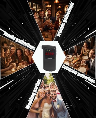 Image of 2026 Portable Breathalyzer, Easy-to-Use Alcohol Tester with Backlit Display - Ideal for Home Use, Parties, and Special Events, Professional Alcohol Tester with 10Pcs Mouthpieces
