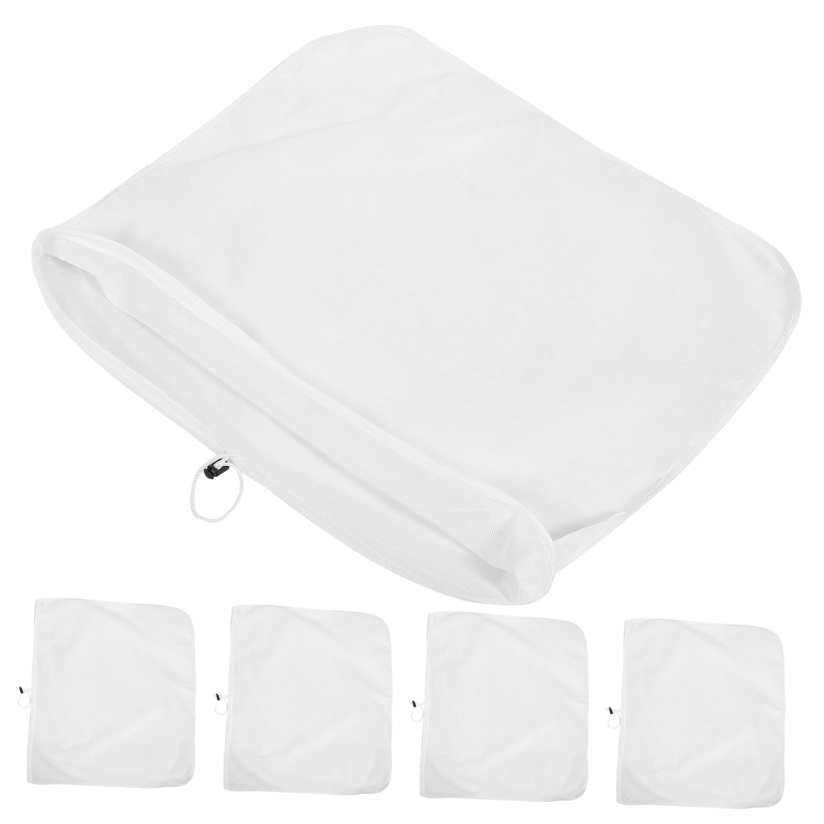 Cabilock 5pcs Reusable Fine Mesh Brewing Bags Drawstring for Home Brewing Wine Filtration Strainer Bag Easy to Clean