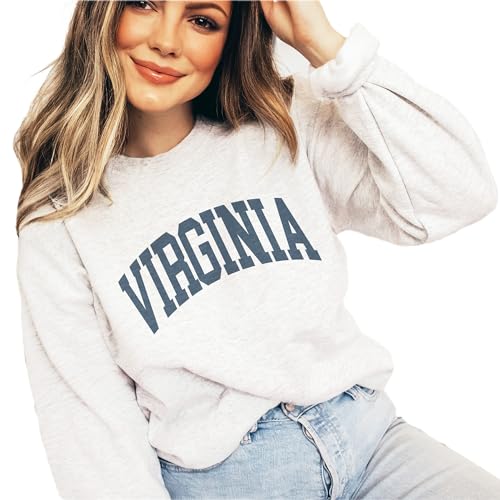 Virginia Sweatshirt - Virginia VA Pullover - Faded Vintage Athletic Aesthetic Varsity Style - Trendy State Travel Gift For Him or Her - Unisex Crewneck Sweatshirt4