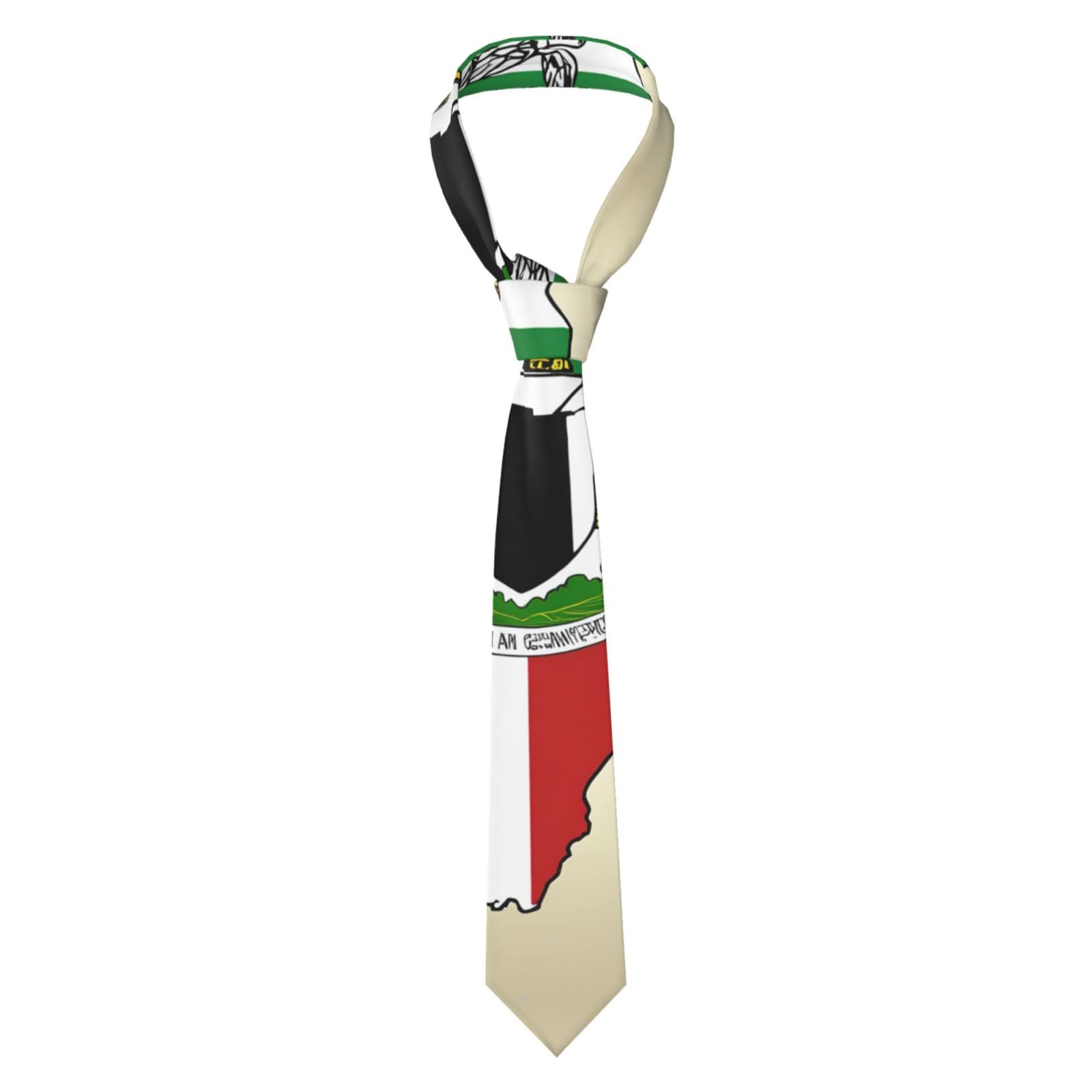 MUFLVDX Nigeria Flag Map With Horse Pattern Print Men'S Necktie,Men'S Classic Ties Neckties Formal For Men,For Formal Informal Occasions, Black, One Size