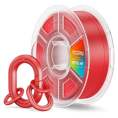 PETG HF Red 30-600mm/s Rapid Printing | Low Stringing High Toughness Odorless Smooth Flow 1KG (2.2lbs) High Speed 3D Printer Filament 1.75mm